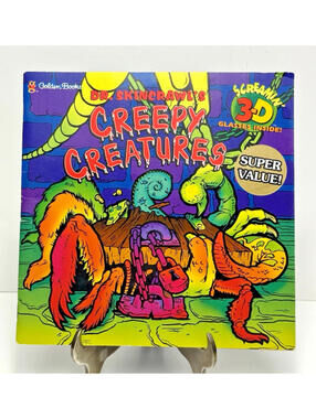 Vtg Dr. Skincrawl's CREEPY CREATURES Golden Books 1997 3D Neon Kids Fiction